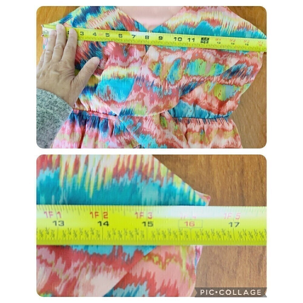 Anthropologie Maude Halter Dress Ruffles Elastic Waist Beach Colorful Flaw - Picture 10 of 12
